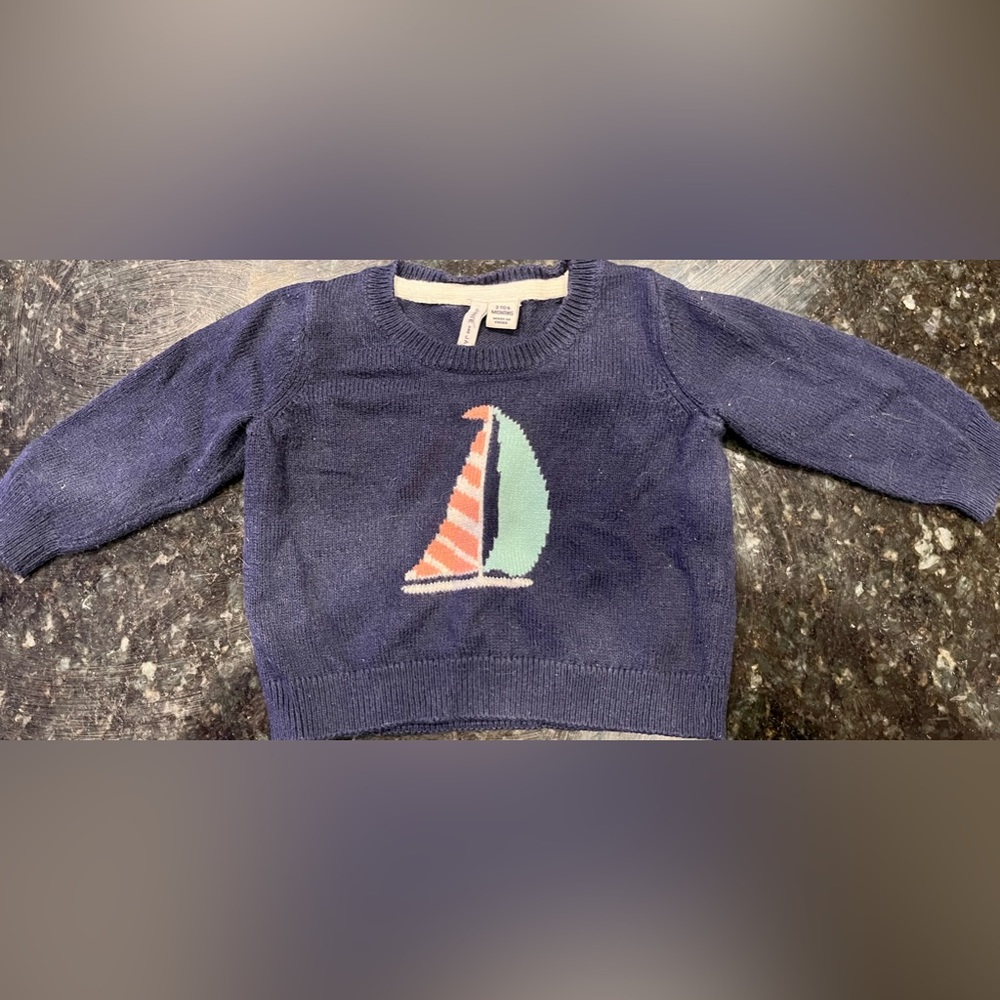 Barely used Janie and Jack Sail Boat 3-6 Month Boys Sweater